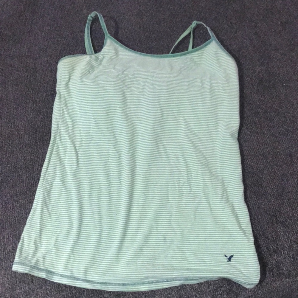 American Eagle Green Striped Cami